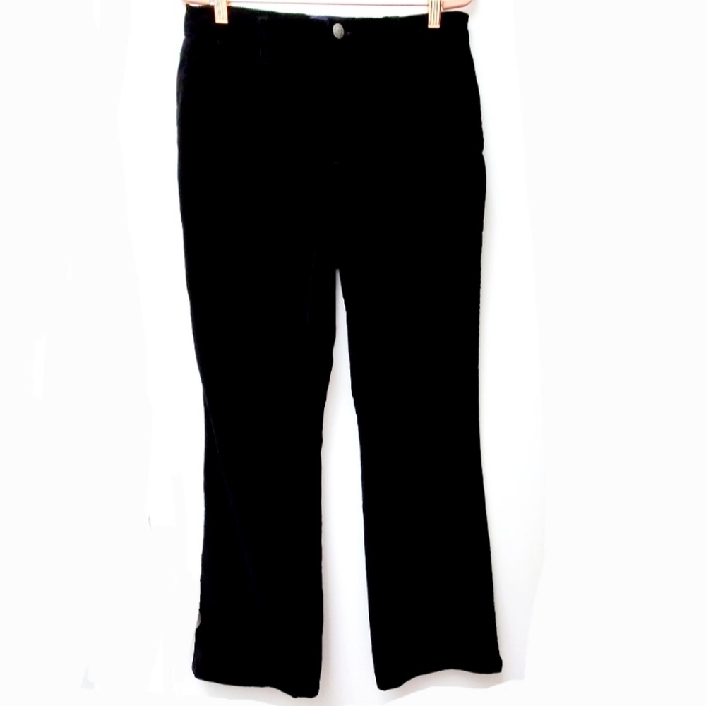 NYDJ Black High Rise Cotton Stretch Corduroy Wide Leg Pants Size 10